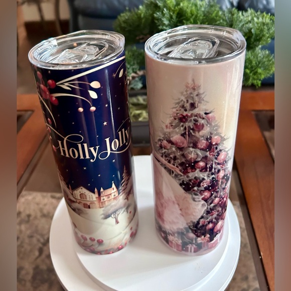 Other - 2 NEW CHRISTMAS /HOLIDAY STAINLESS  STEEL TUMBLER/DECOR